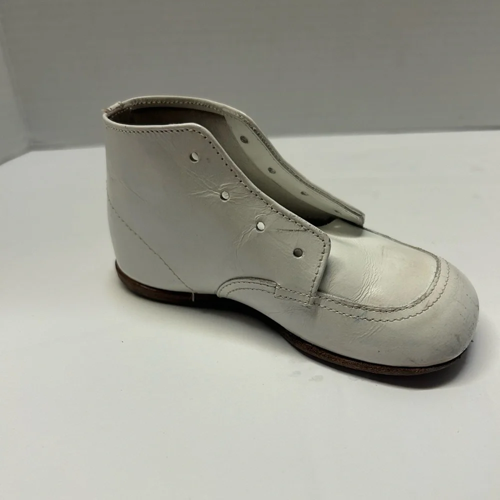 Vintage Buster‎ Brown Baby Shoes Size 5 White Leather High Top Lace up
